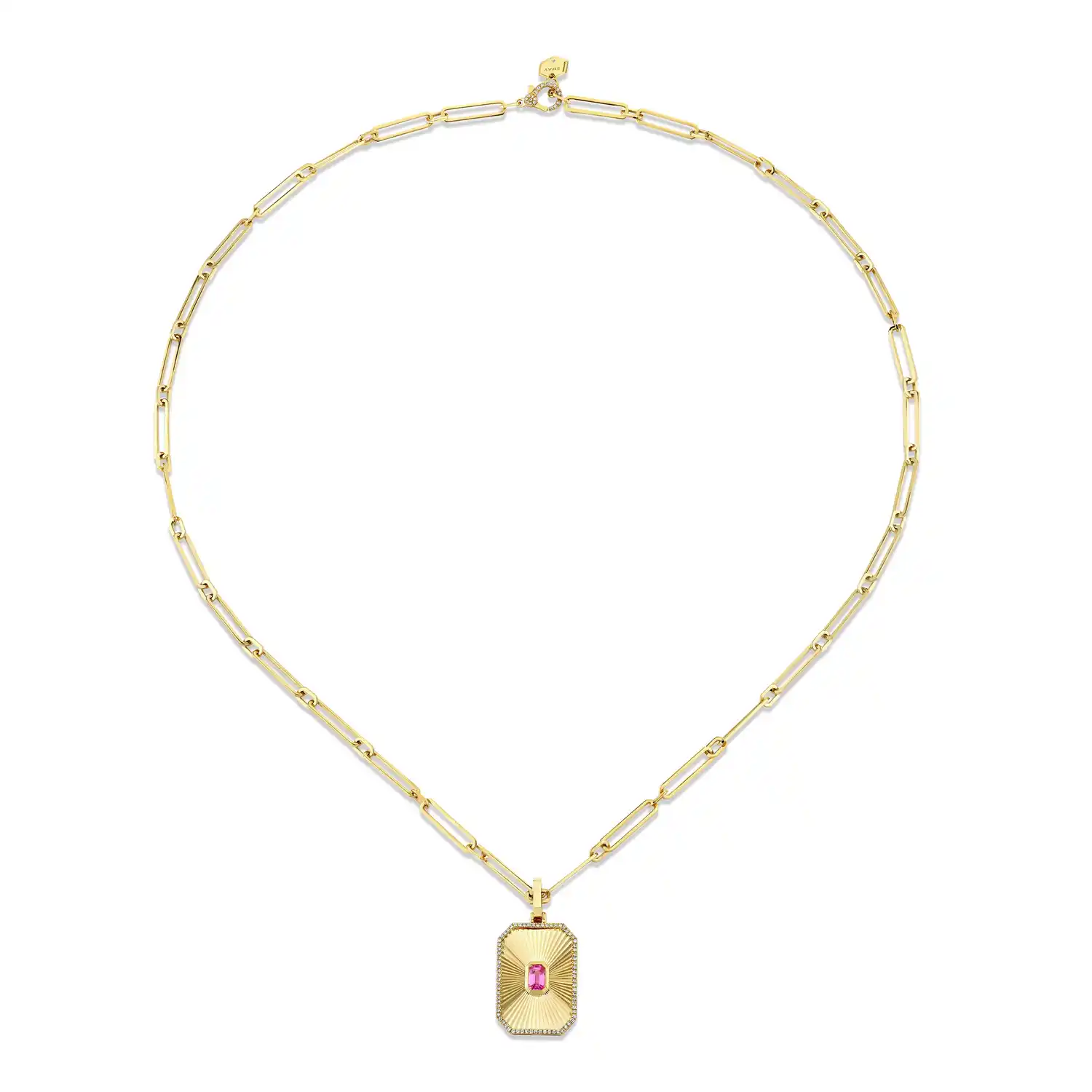 گردنبند آویز یاقوت صورتی