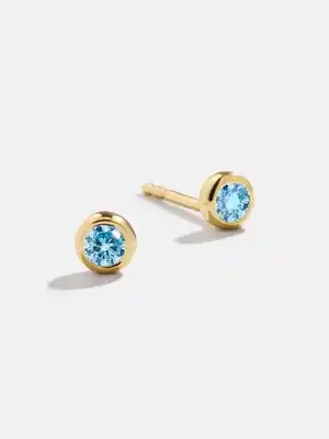 گوشواره طلا 18 عیار Aquamarine